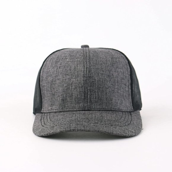 Man Grey Classic Mesh Panels Vintage Baseball Cap - Picture 2 of 6